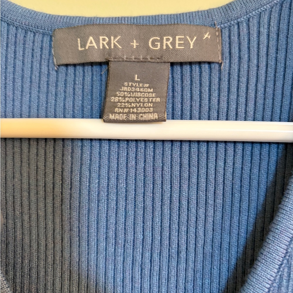 Lark + Gray V-Neck Sleeveless Maxi Dress in Blue, Pink & Orange Stripe - Picture 2 of 8